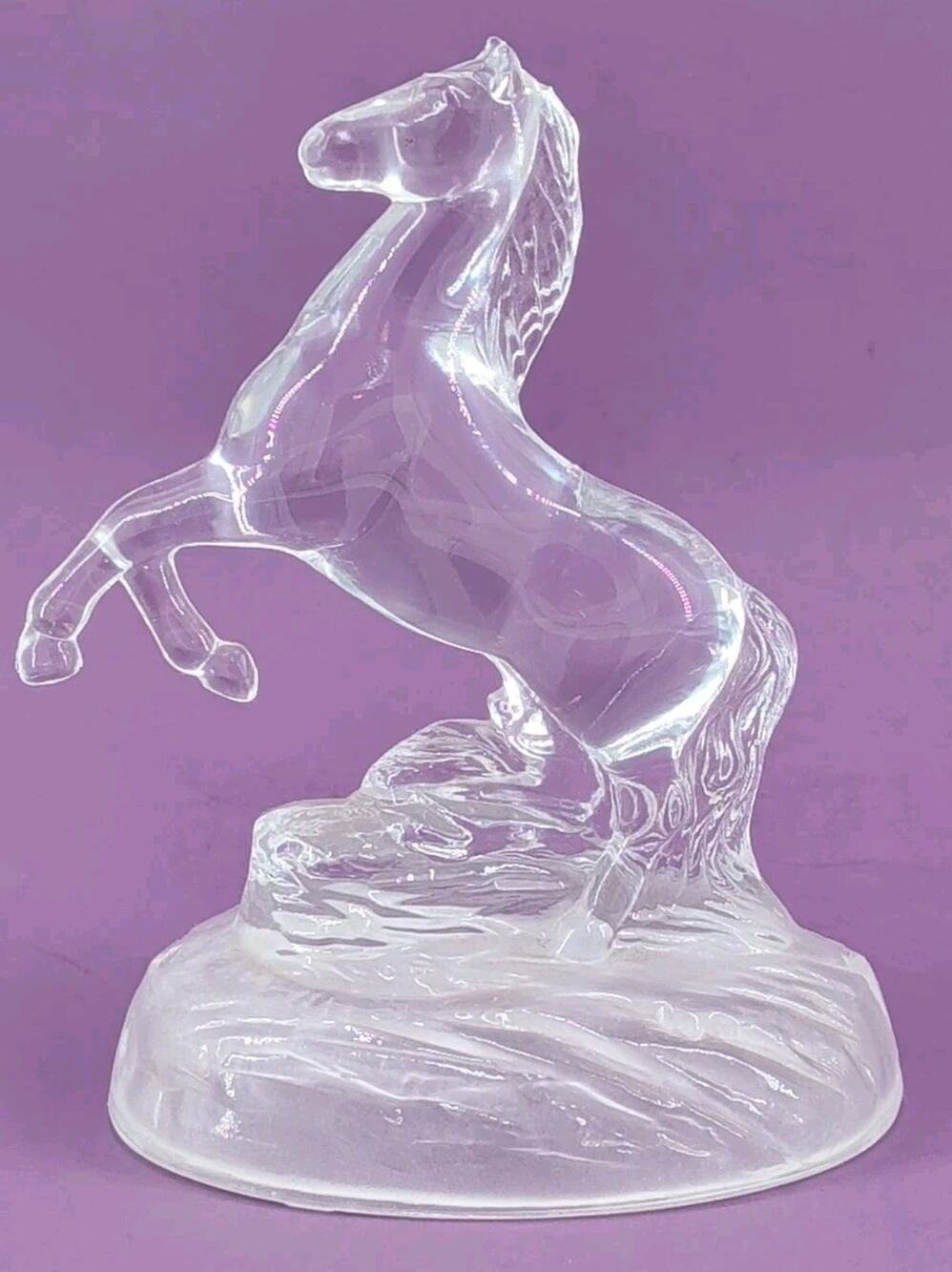 Lead Crystal Rearing Horse "Cristal D'Arques" Figurine 6" x 5.5" France